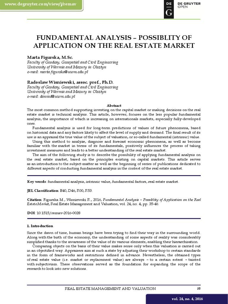 (23005289 - Real Estate Management and Valuation) Fundamental Analysis ...