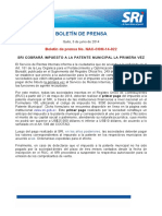 22 BOLETIN de PRENSA Pago de Patente Municipal