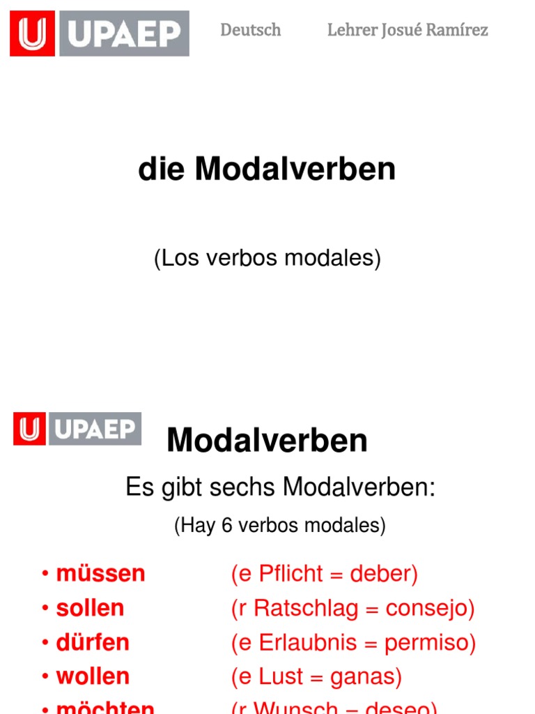 Die Modalverben Komplett UPAEP Diaschau | PDF