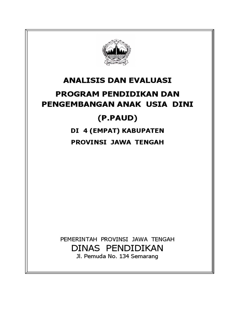 Laporan Monitoring Dan Evaluasi Paud Pdf Pdf