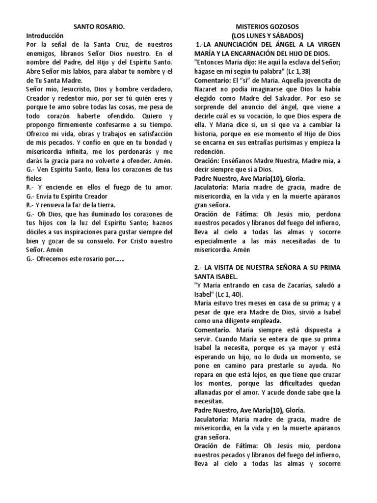 Santo Rosario | PDF | María, madre de Jesús | orador del Señor