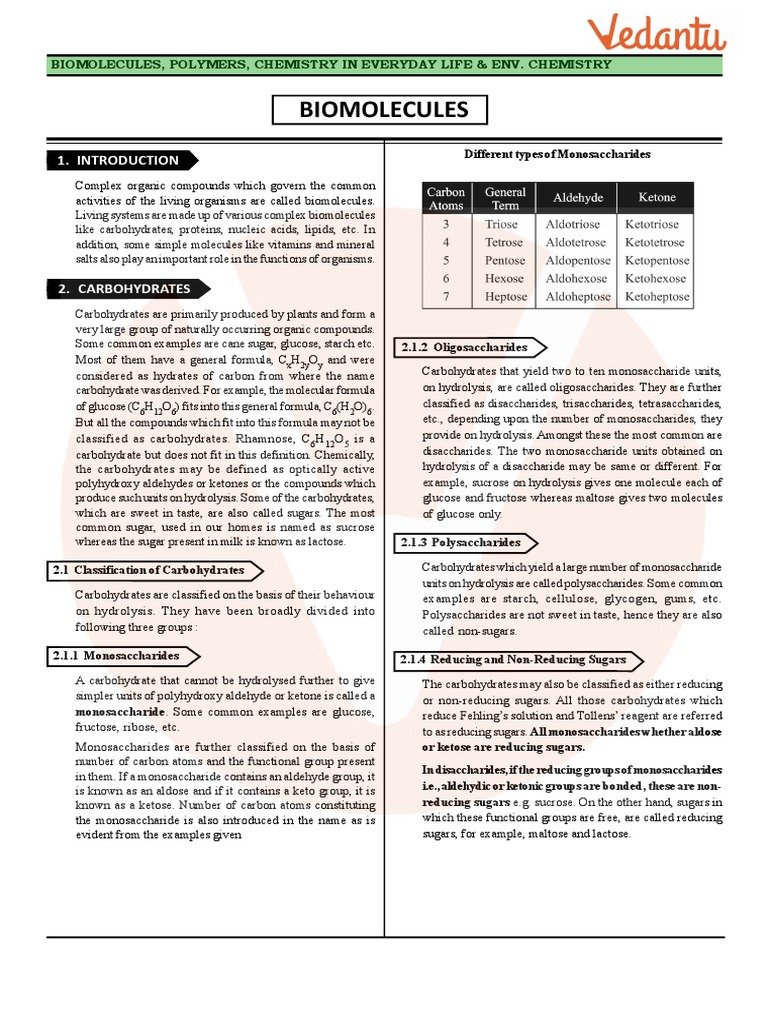Biomolecules PDF | PDF | Carbohydrates | Nucleic Acids
