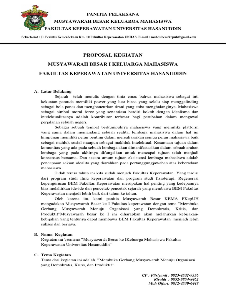 Pamflet Mubes Keluarga Mahasiswa FKep UNHAS | PDF | Pengembangan Diri ...