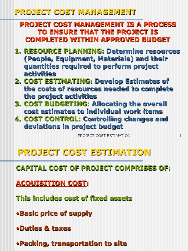 Project Cost Estimation Overview | PDF | Accuracy And Precision | Cost ...