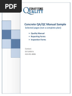 Concrete QA/QC Manual Sample: Selected Pages (Not A Complete Plan)