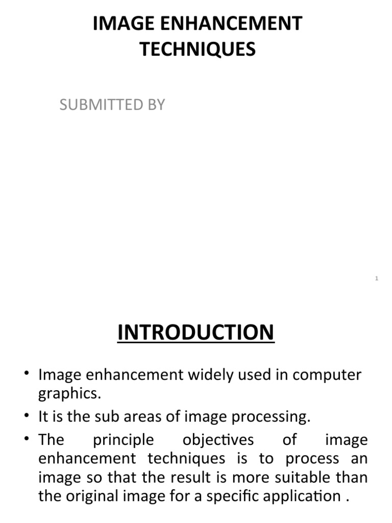 Image Enhancement Techniques Overview | PDF | Digital Signal Processing ...