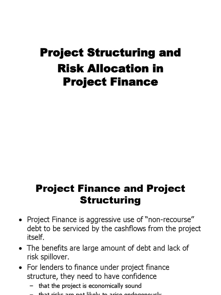 Project Finance: Structuring & Risk Allocation | PDF | Project Finance ...