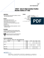 As186-302, As186-302Lf: Gaas Ic High-Isolation Positive Control SPDT Nonreflective Switch Lf-4 GHZ