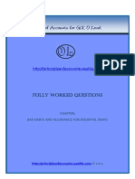 Fully Worked Questions: Bad Debts and Allowance For Doubtful Debts