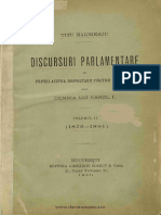 Discursuri Parlamentare Cu Priviri Asupra Desvoltării Politice a Romaniei Sub Domnia Lui Carol I. Volumul 2 - 1876-1881