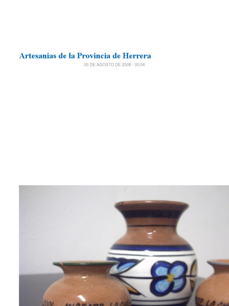 Artesanias de La Provincia de Herrera | PDF