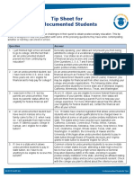 Tip Sheet For Undocumented Students