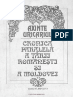 Axinte Uricariul. Cronica Paralelă A Țării Românești Și A Moldovei PDF