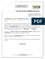 Prouni - Portaria N 176 de 03-01-2019 A Divulgação Do Ps de 2019 1 PDF