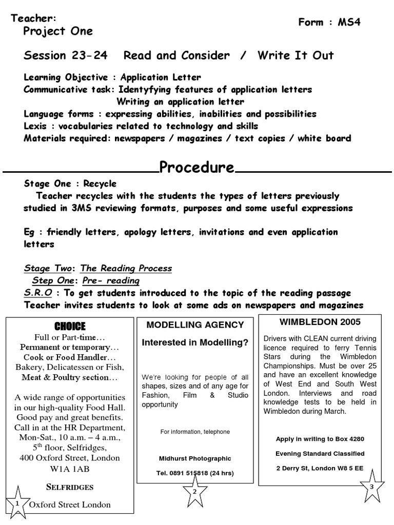 Writing Effective Application Letters | PDF | Reading (Process) | Teachers