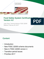 Food Safety System Certification 22000: Jules Rojer, Technical Advisor FSSC 22000 Webinar, February 23, 2017