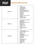 CRONOGRAMA SEMANAL 2018