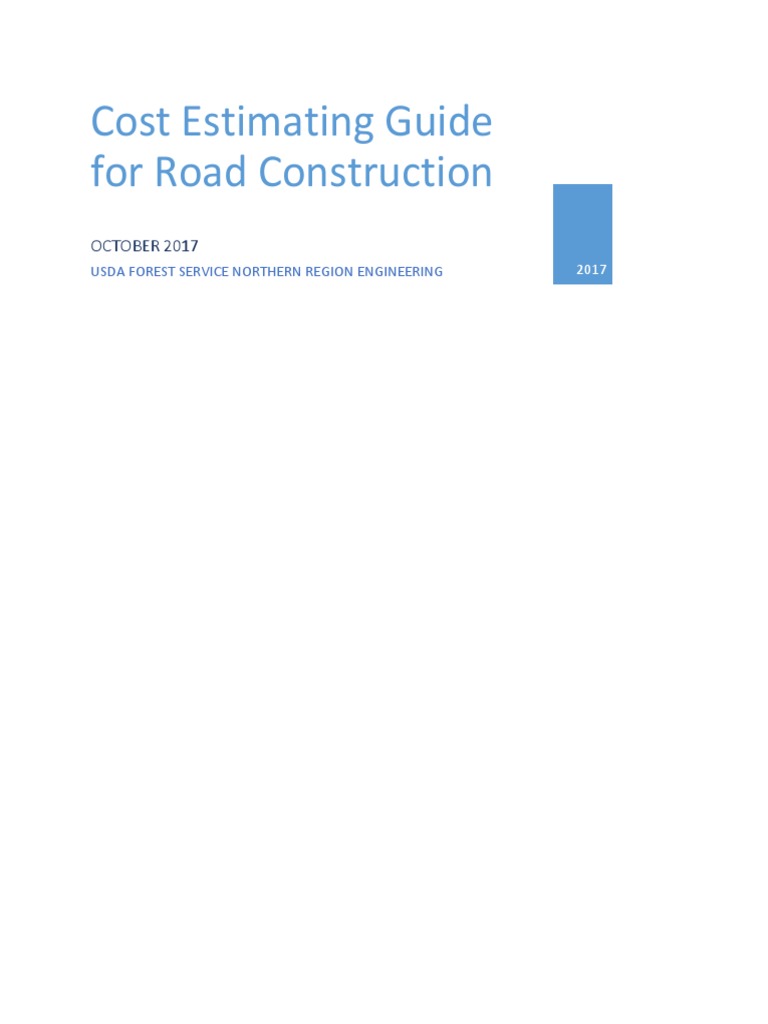 Road Construction Cost Estimating Guide | PDF | Clean Water Act | Road ...