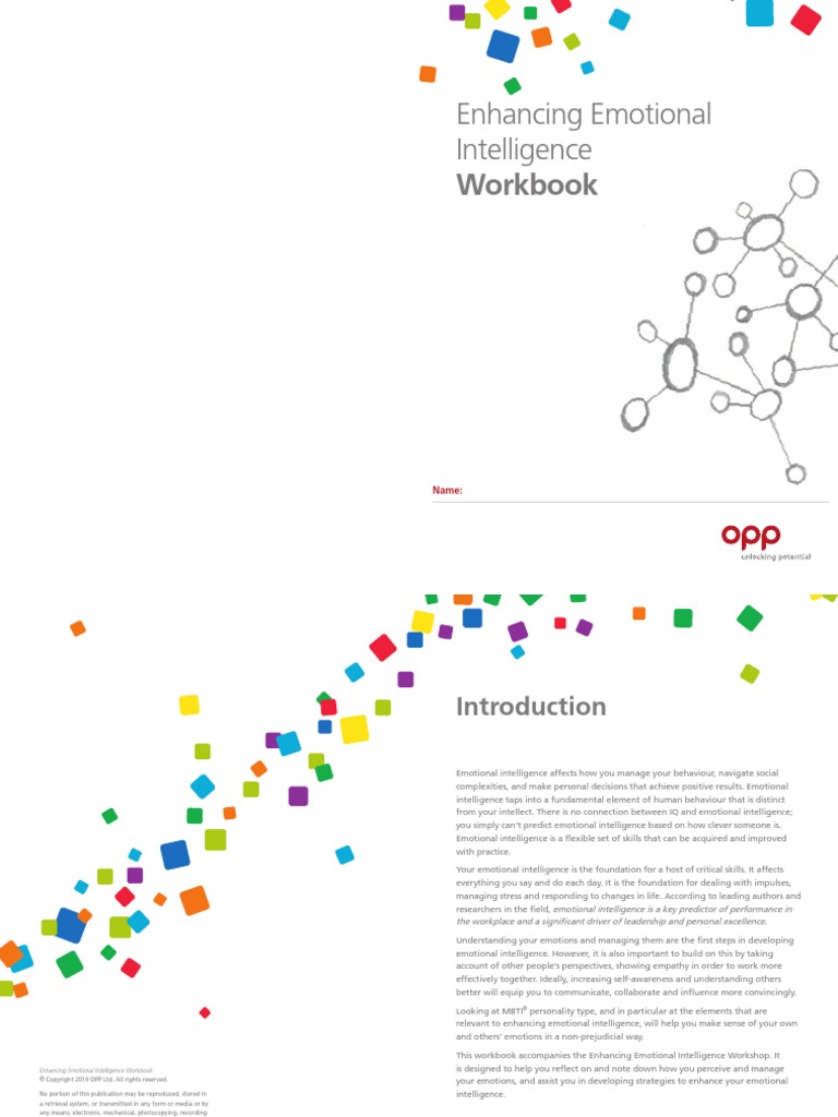 Emotional Intelligence Workbook 2014 | Self Awareness | Emotional