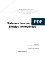 Sistema de Ecuecuaciones Homogenea