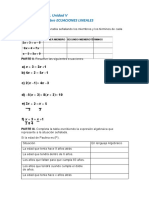 Ecuaciones lineales y problemas de álgebra