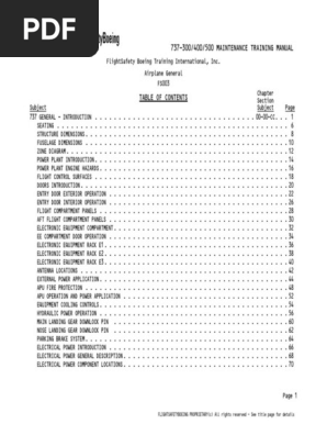 Boeing 737-300 Maintenance Training Manual | PDF | Aviation
