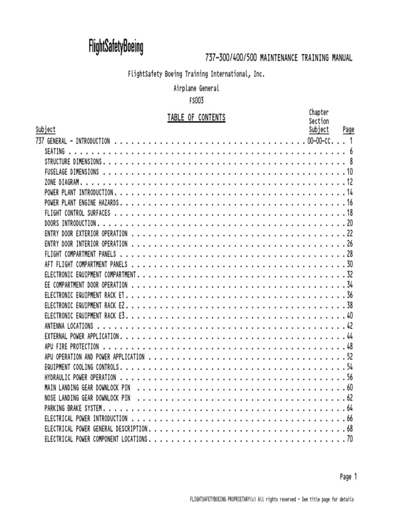 Boeing 737-300 Maintenance Training Manual | PDF | Aviation | Aerospace ...