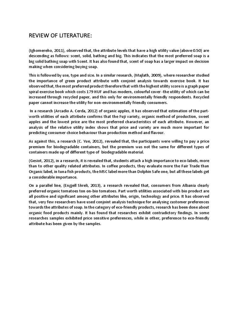 Review Of Literature Utility Economies