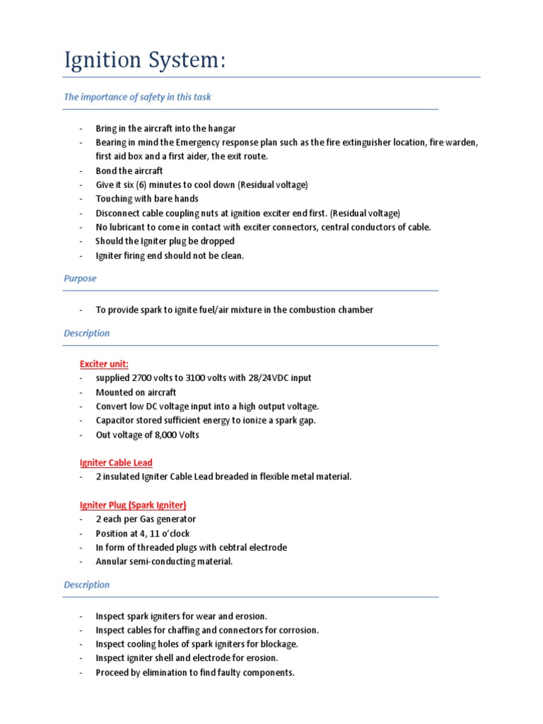 Aircraft Ignition System Safety Guide | PDF | Science & Mathematics ...