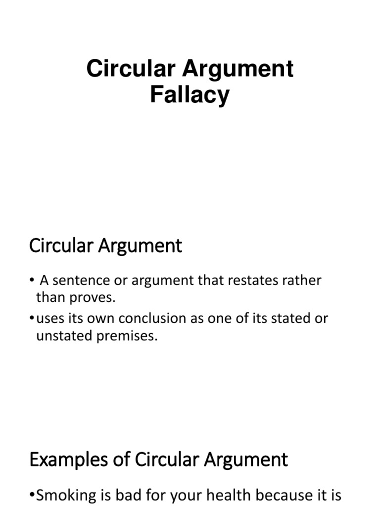 Circular Argument Fallacy | PDF | Lifestyle