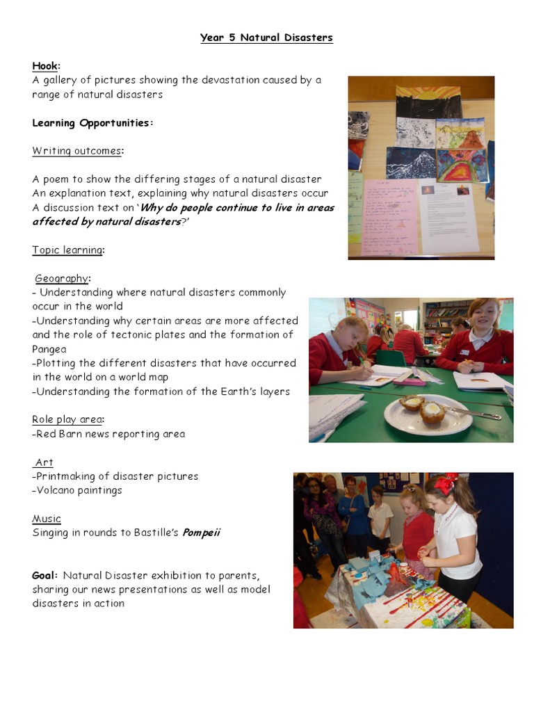 Year 5 Natural Disasters Curriculum Guide | PDF | Art