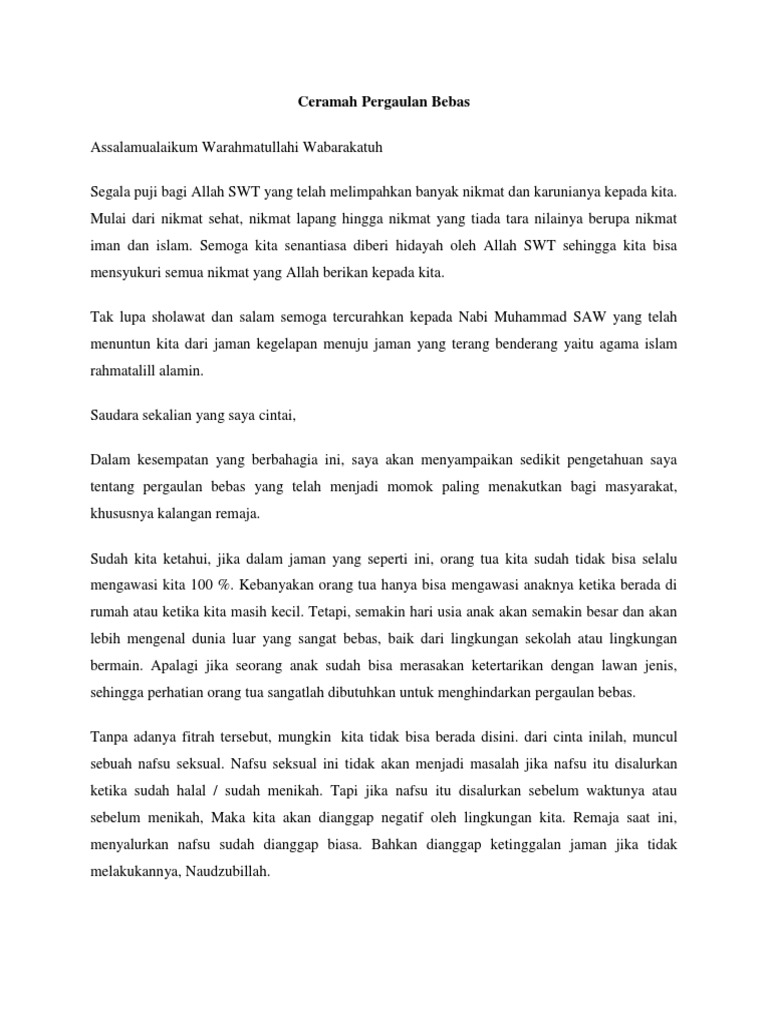 Ceramah Pergaulan Bebas