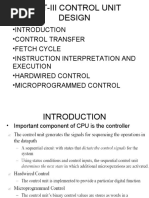 Unit III Control Unit Design