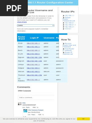 Default Router Password List