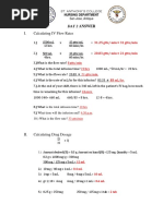 I. Calculating IV Flow Rates: Day 2 Answer