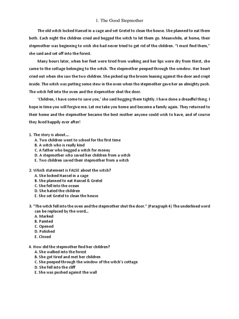 Soal Narrative Text Collection Hansel And Gretel Mr Mc Gregor