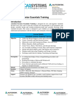 Autodesk Inventor Essentials Training Syllabus