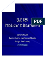 SME 865: Introduction To Dreamweaver