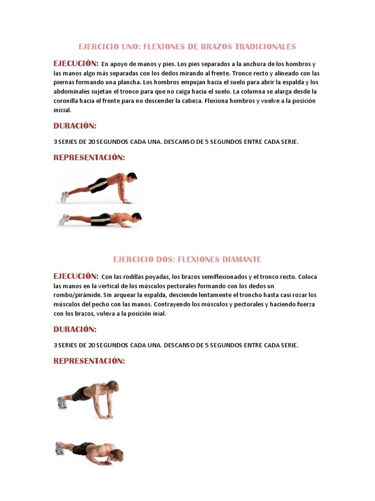 Rutina de Ejercicios en Casa | PDF | Levantamiento de pesas | Deportes