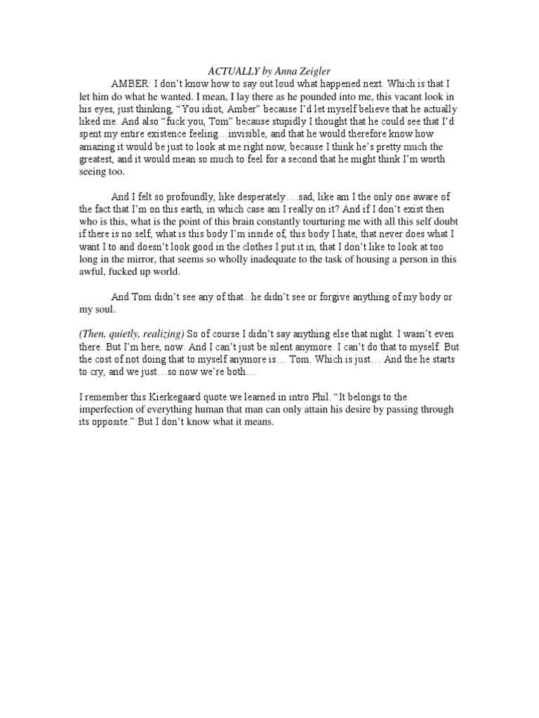 Amber's Monologue in 