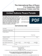 Peace Parade Entry Form