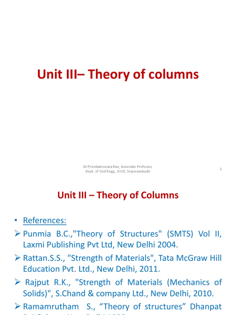 Columns Theory | PDF | Buckling | Column