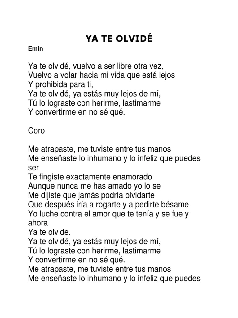 Ya Te Olvidé | PDF