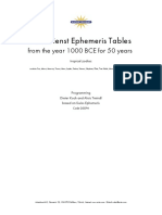 Ephemeris Tables From the Year 1000 BCE for 50 Years