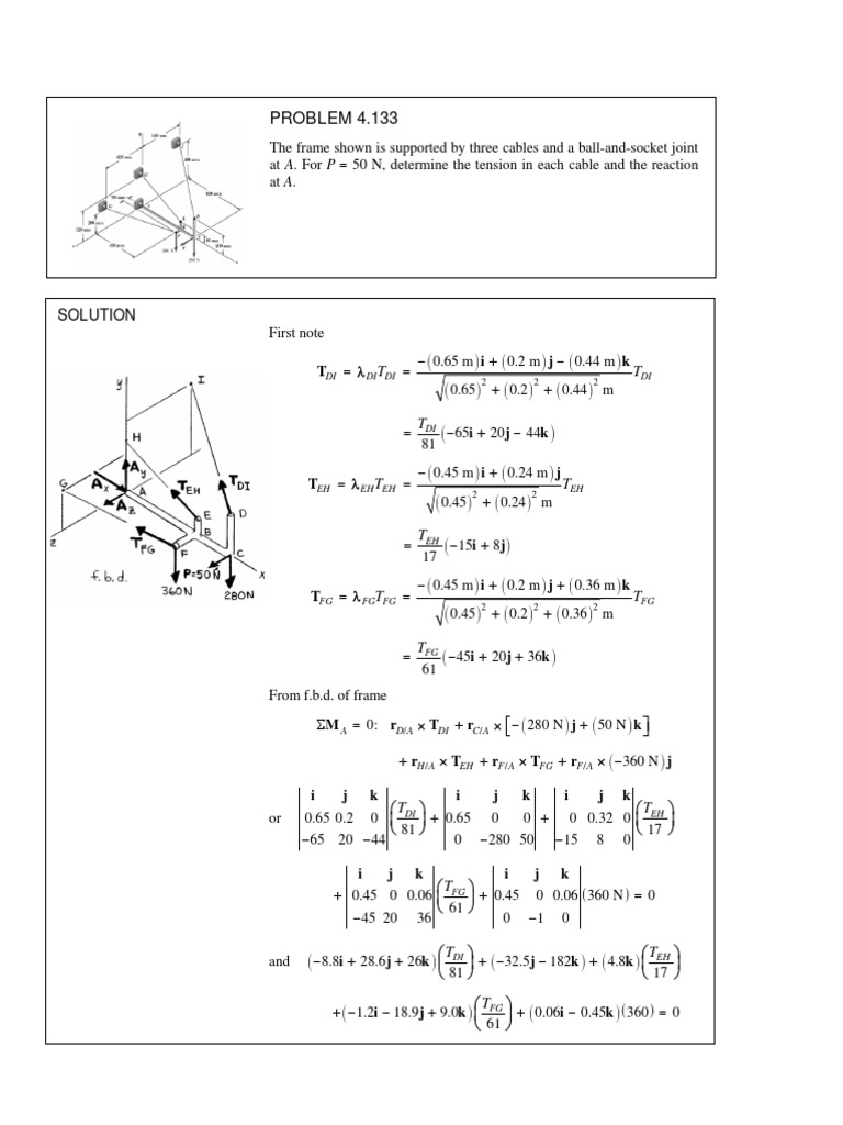 PROBLEM 4.133: Solution | Download Free PDF | Physics | Mechanics