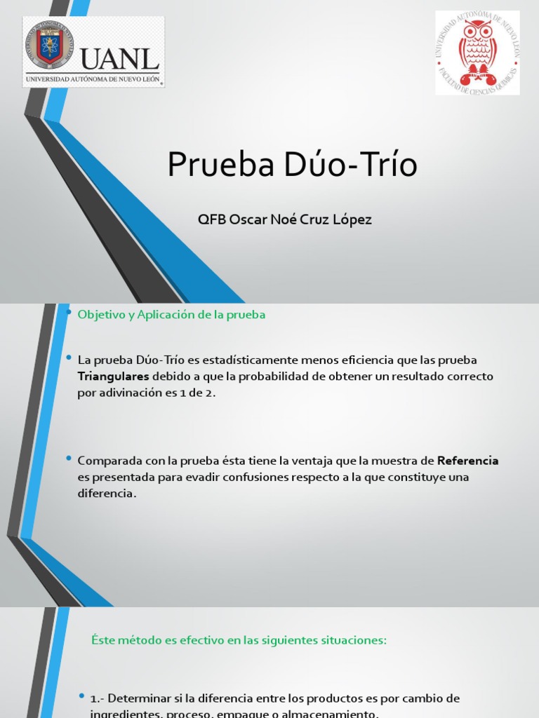Prueba Dúo-Trío: Método y Aplicaciones | PDF | Probabilidad | Cerveza