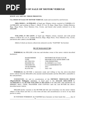 Deed of Sale