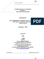 Environmental Statement for Mahidhara Chemicals Pvt. Ltd. 2009-2010
