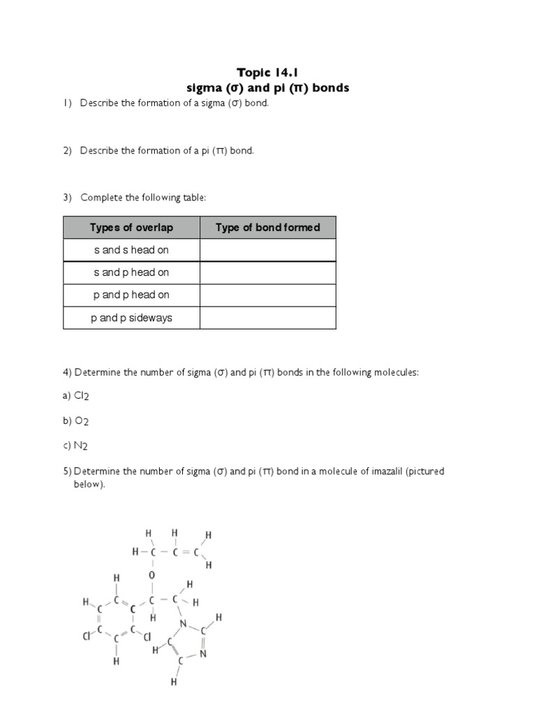 Sigma and Pi Bonds: Formation and Counting | PDF | Art
