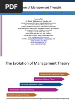 The Evolution of Managment Thoughts